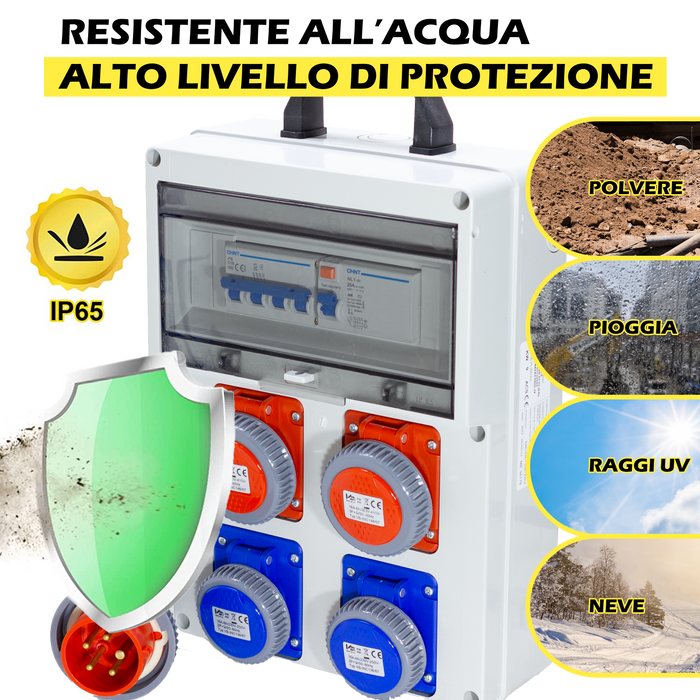 QUADRO ELETTRICO DA CANTIERE ASC 380V CON 2 PRESE 220V e 2 PRESE TRIFASE - ElettroWatt.eu